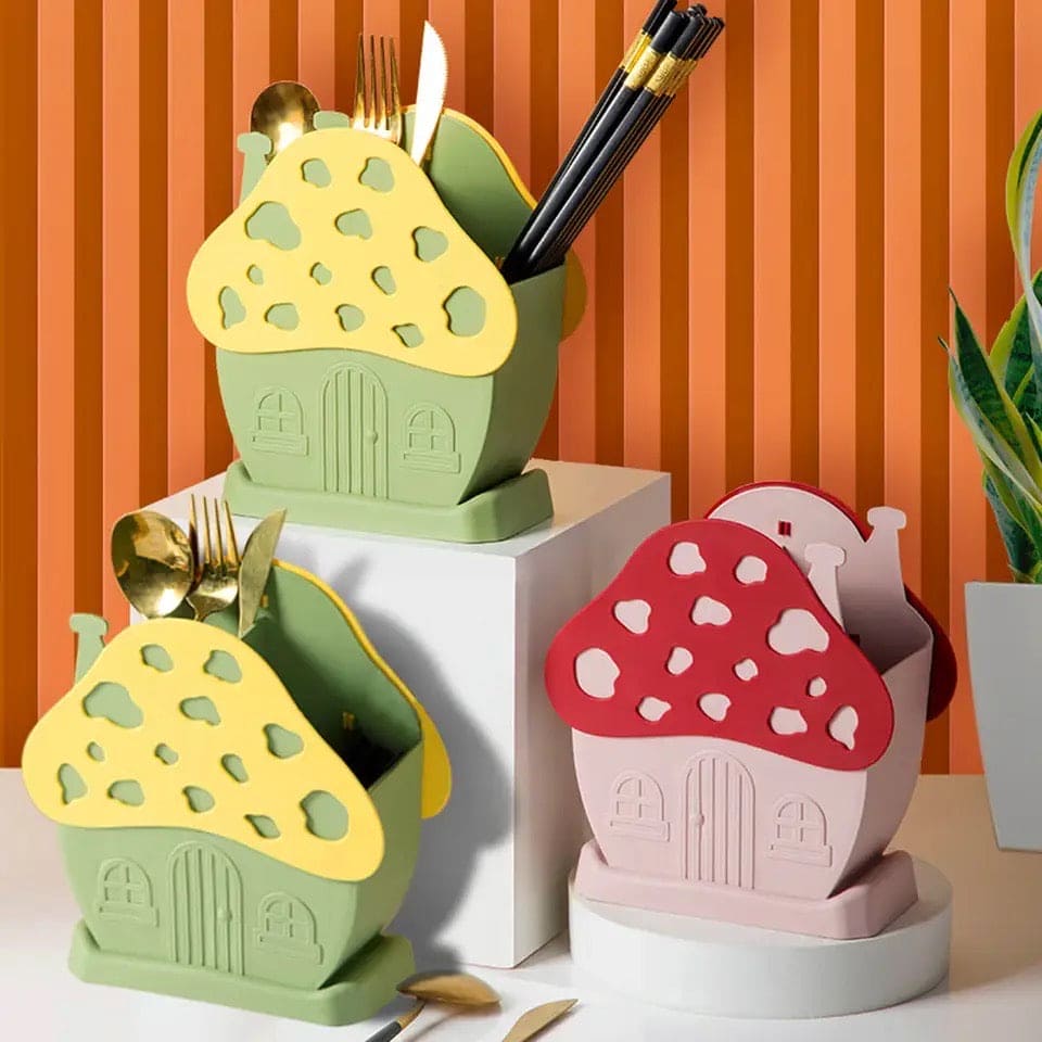 Mushroom Drying Cutlery Basket, Kitchen Tableware Storage Rack Cutlery Holder, Multifunctional Kitchen Sink Box, Hollow Drainer Spoon Fork Holder Mushroom Drying Cutlery Basket, Kitchen Tableware Storage Rack Cutlery Holder, Multifunctional Kitchen Sink Box, Hollow Drainer Spoon Fork Holder